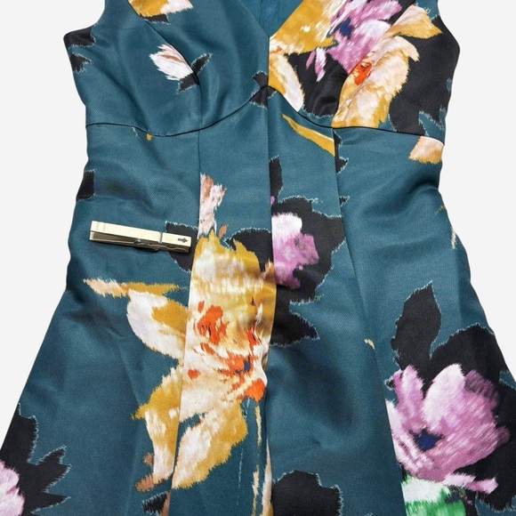 Anthropologie Baikal Dress By Moulinette Souers Size 2 Floral Teal Fit & Flare - Picture 12 of 16